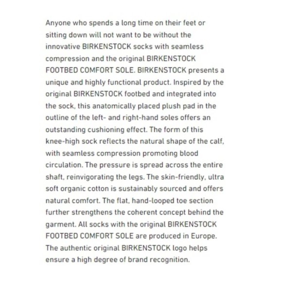 BIRKENSTOCK MENS BLACK COTTON POLY ELASTANE FOOTBED COMFORT SOLE SOCKS US M6-M8 - Picture 4 of 7